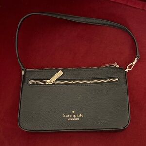 kate spade Black Leather Gold-Tone Hardware Crossbody